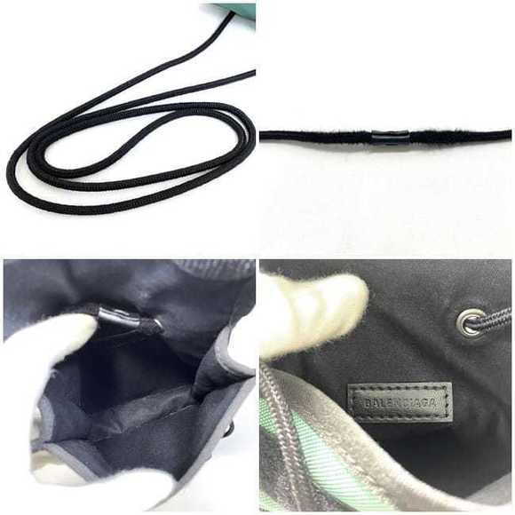 Balenciaga Shoulder Bag Canvas Leather Green - Picture 9 of 10